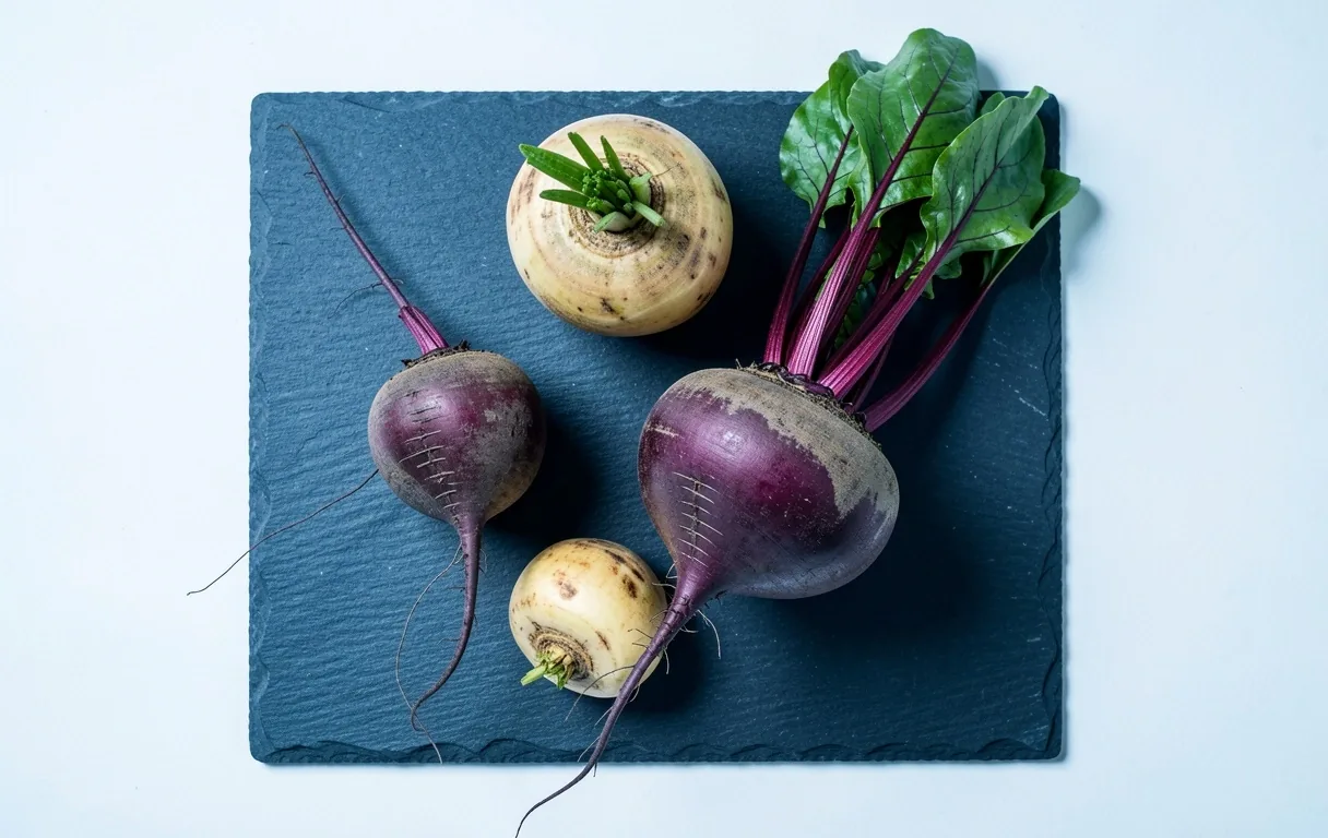 Autumn root vegetables